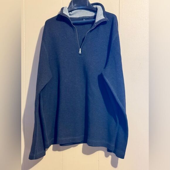 BANANA REPUBLIC Men's LARGE Gray 1/4 zipper Sweater business casual - Picture 1 of 8